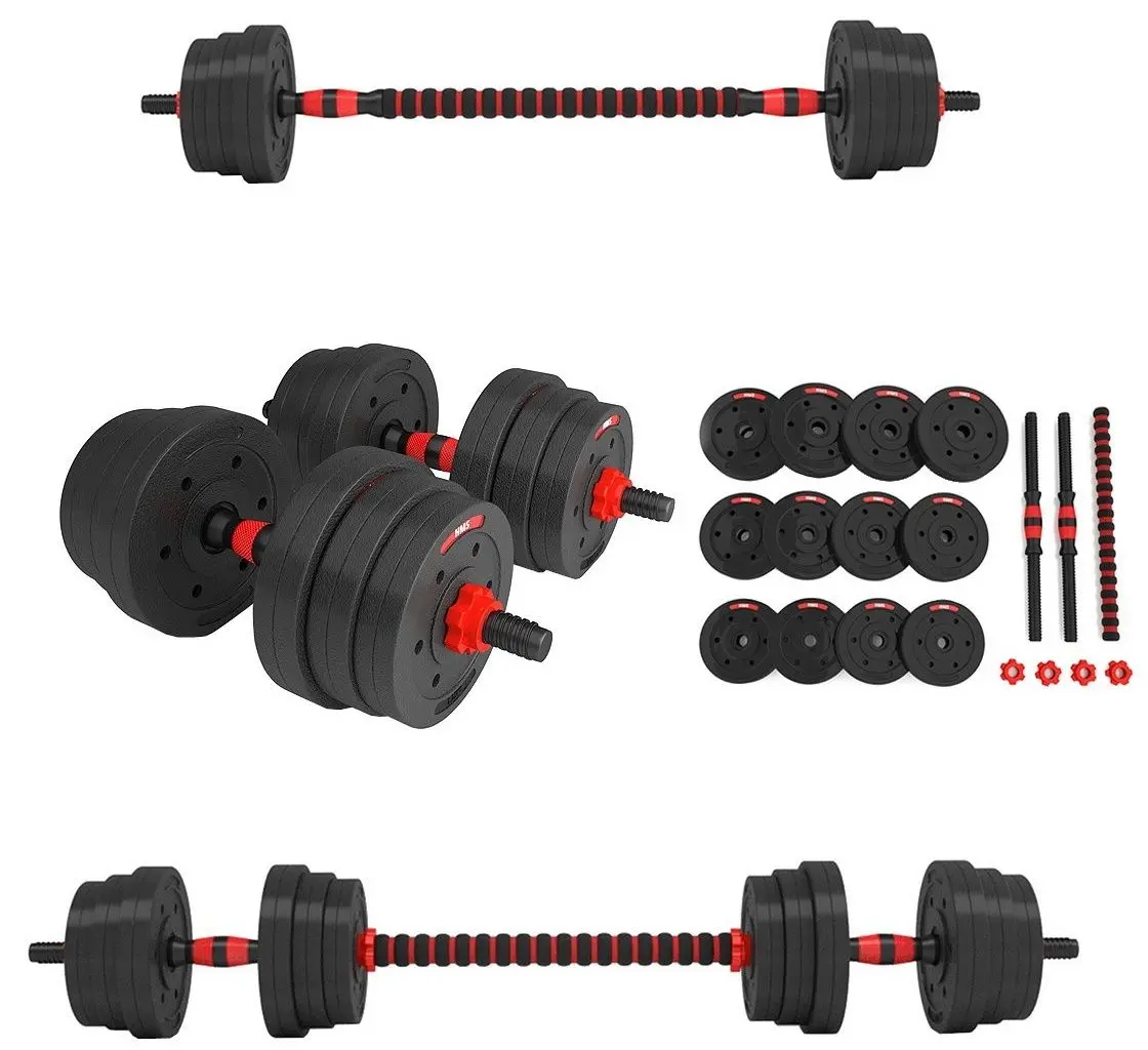 Set gantere-haltera 2in1 HMS SGP20 20kg (Black/Red)