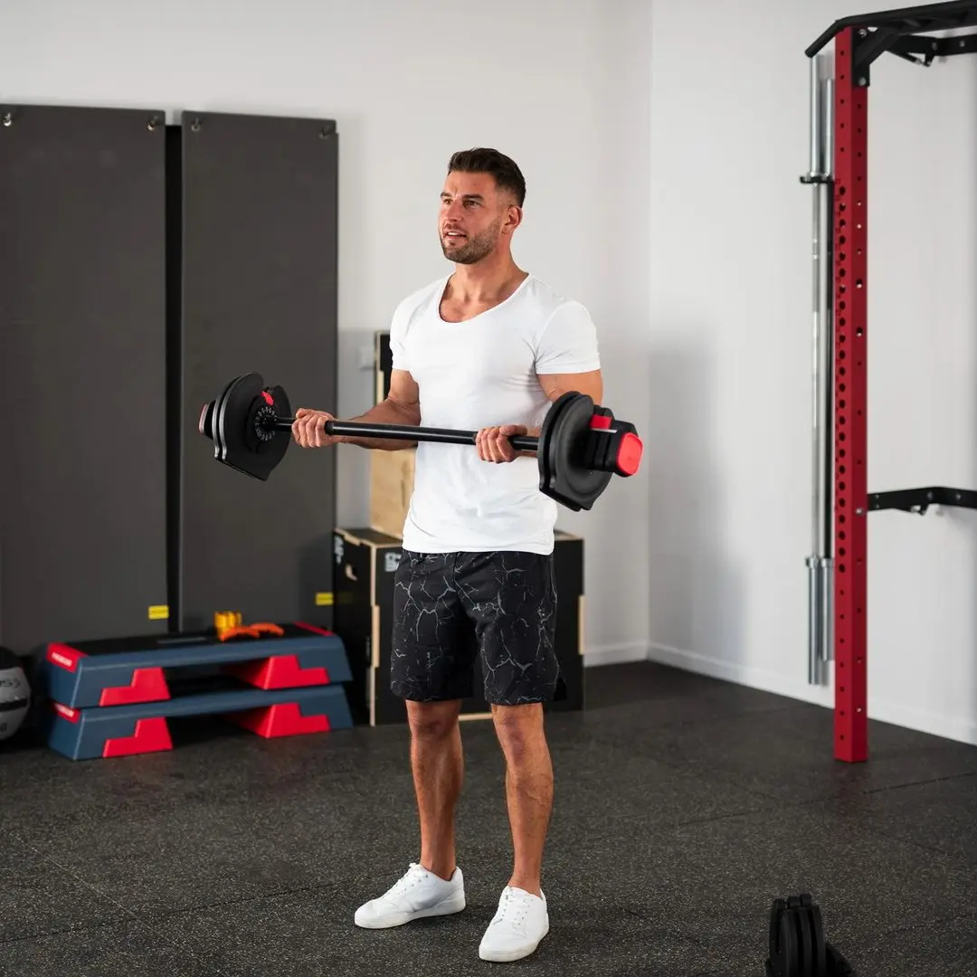 Набор гантели + штанга 2в1 HMS SGR40 Pro 40kg (Black/Red)