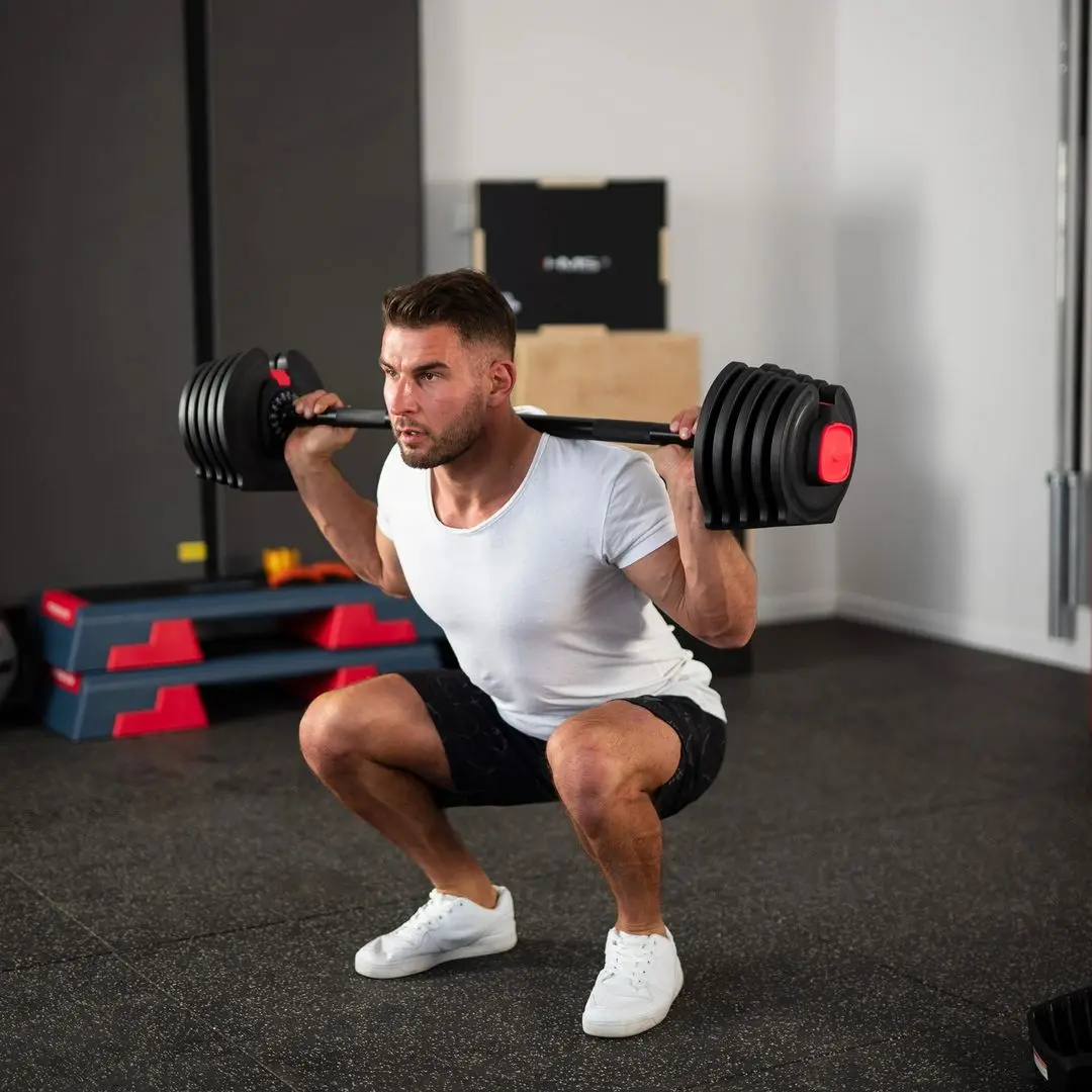 Набор гантели + штанга 2в1 HMS SGR40 Pro 40kg (Black/Red)