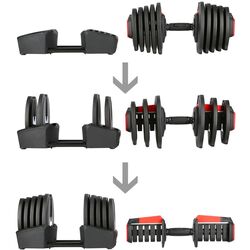 Набор гантели + штанга 2в1 HMS SGR40 Pro 40kg (Black/Red) Thumb