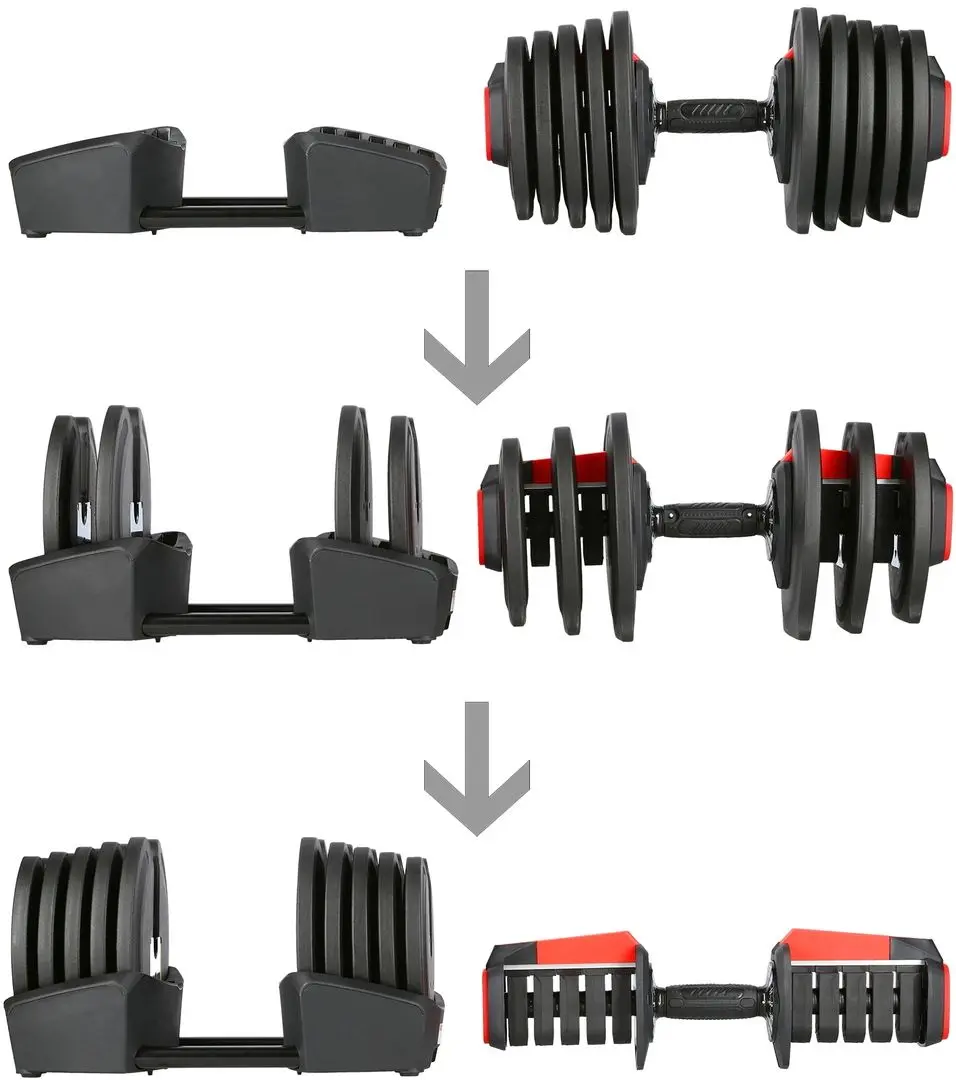 Набор гантели + штанга 2в1 HMS SGR40 Pro 40kg (Black/Red)