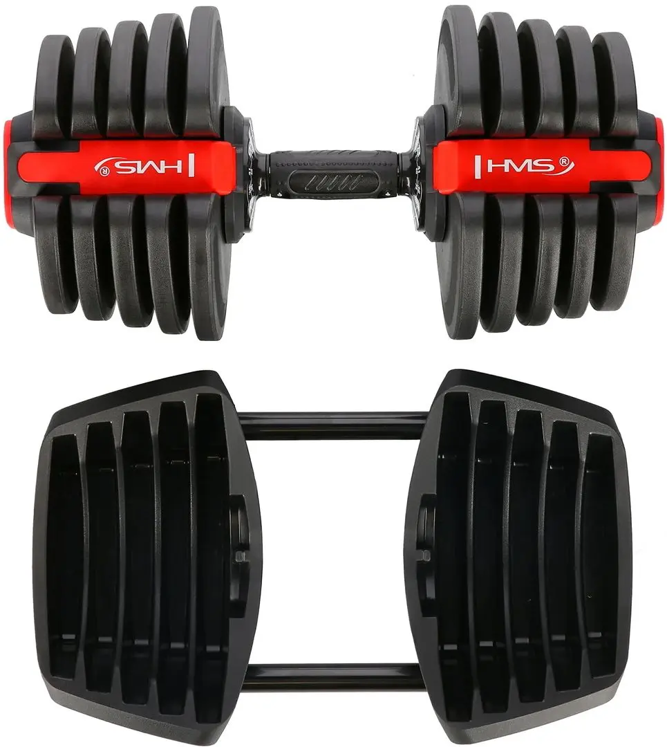 Набор гантели + штанга 2в1 HMS SGR40 Pro 40kg (Black/Red)