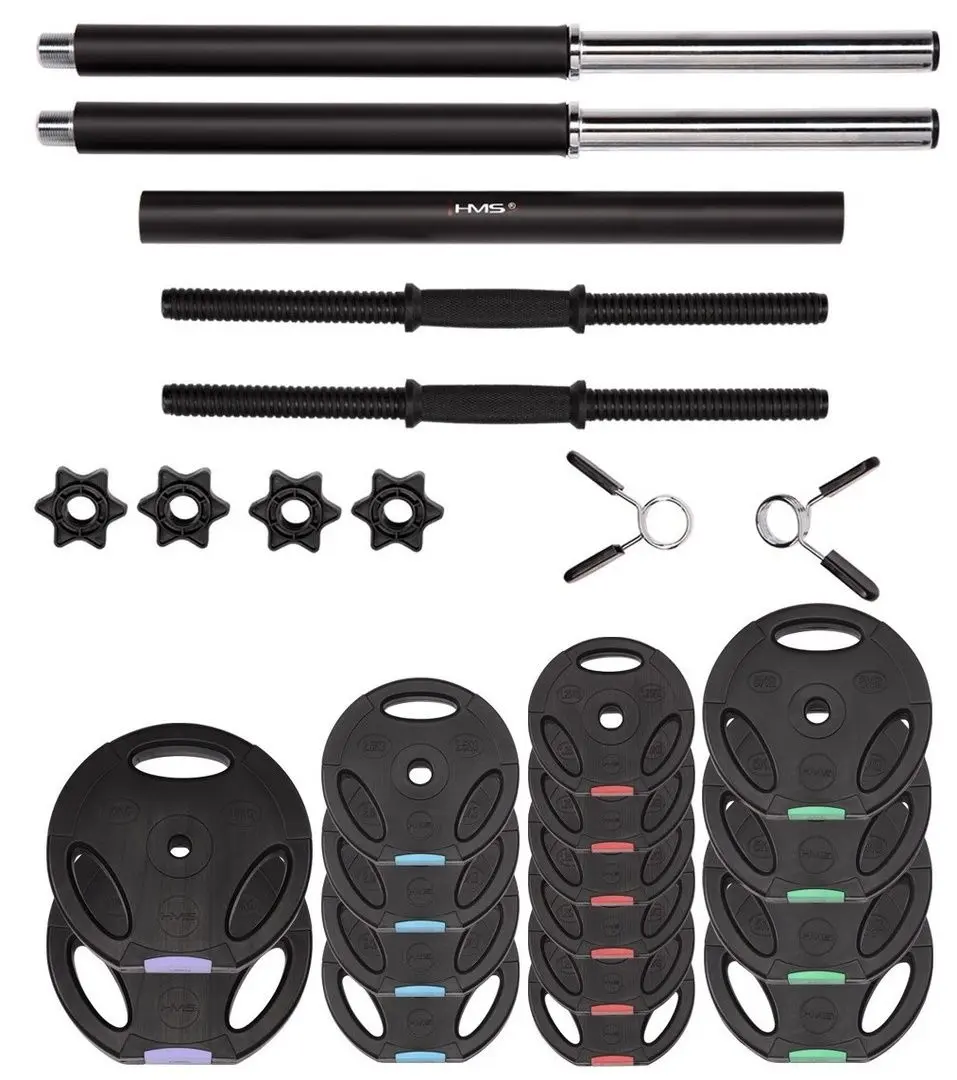 Набор гантели-штанга 2в1 HMS SGSP60 62kg (Black)