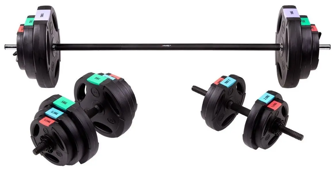 Набор гантели-штанга 2в1 HMS SGSP60 62kg (Black)