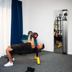 Набор гантели + штанга + гири 3в1 HMS SGR18 (Black/Red) Thumb