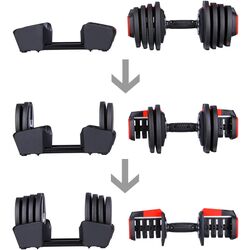 Набор гантели + штанга + гири 3в1 HMS SGR18 (Black/Red) Thumb