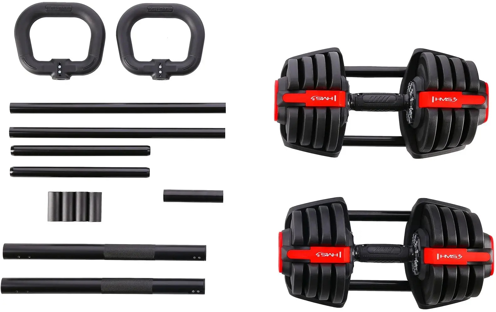 Набор гантели + штанга + гири 3в1 HMS SGR18 (Black/Red)