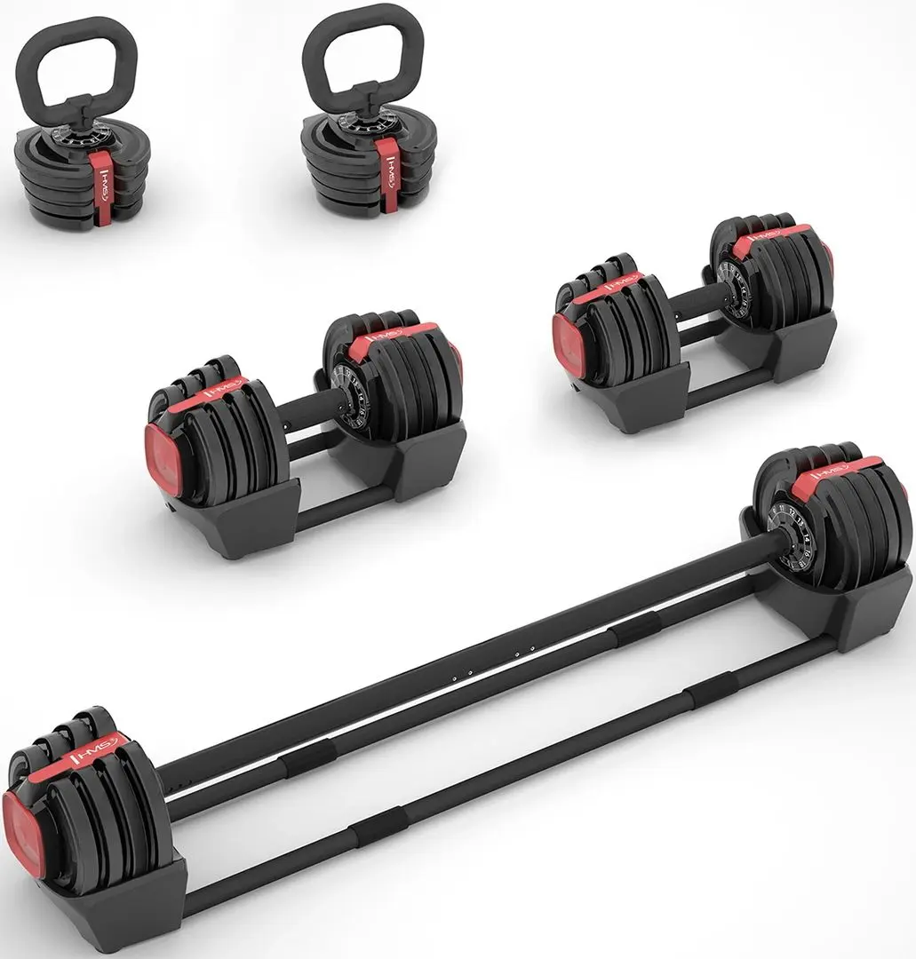 Набор гантели + штанга + гири 3в1 HMS SGR18 (Black/Red)