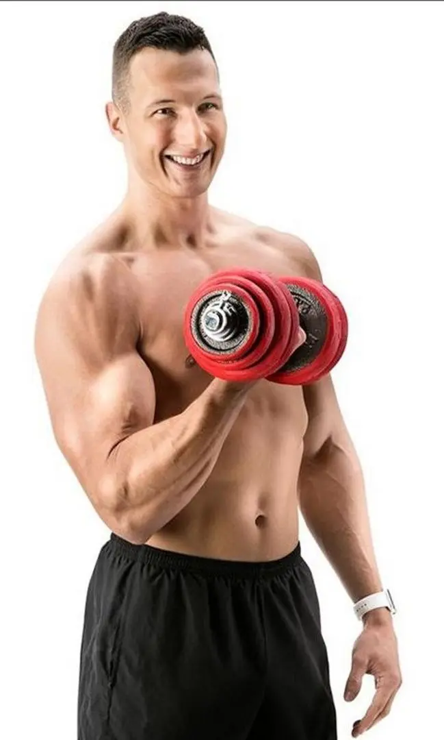 Набор штанги и гантелей HMS SGGx30 30kg (Black/Red) - 2