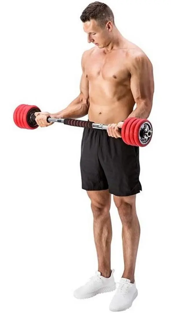 Набор штанги и гантелей HMS SGGx30 30kg (Black/Red) - 12