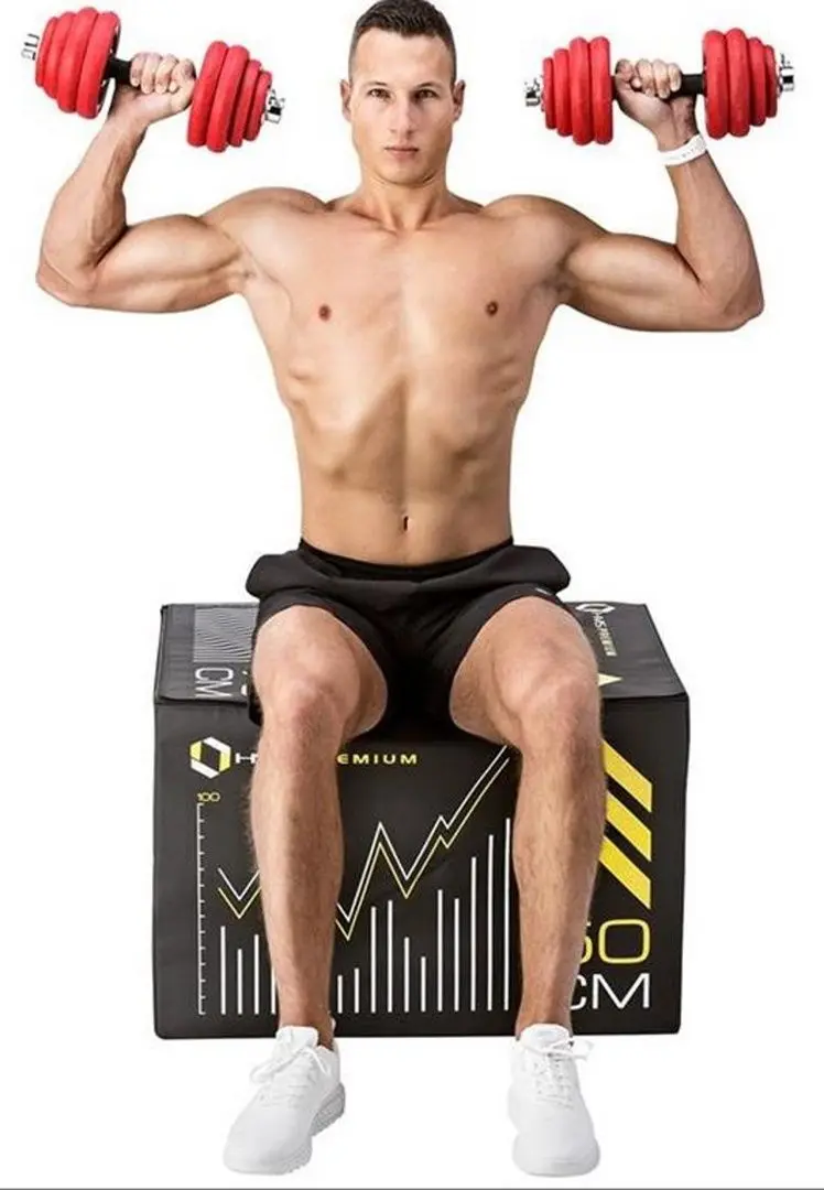 Набор штанги и гантелей HMS SGGx30 30kg (Black/Red) - 8