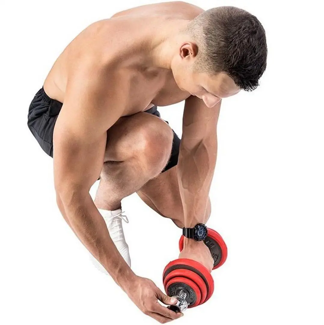 Набор штанги и гантелей HMS SGGx30 30kg (Black/Red) - 6