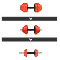 Набор штанги и гантелей HMS SGGx30 30kg (Black/Red) Thumb