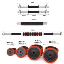 Набор штанги и гантелей HMS SGGx30 30kg (Black/Red) Thumb