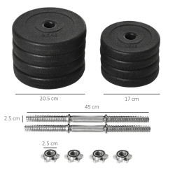 Гантель HomCom 25kg (Black/Silver) Thumb