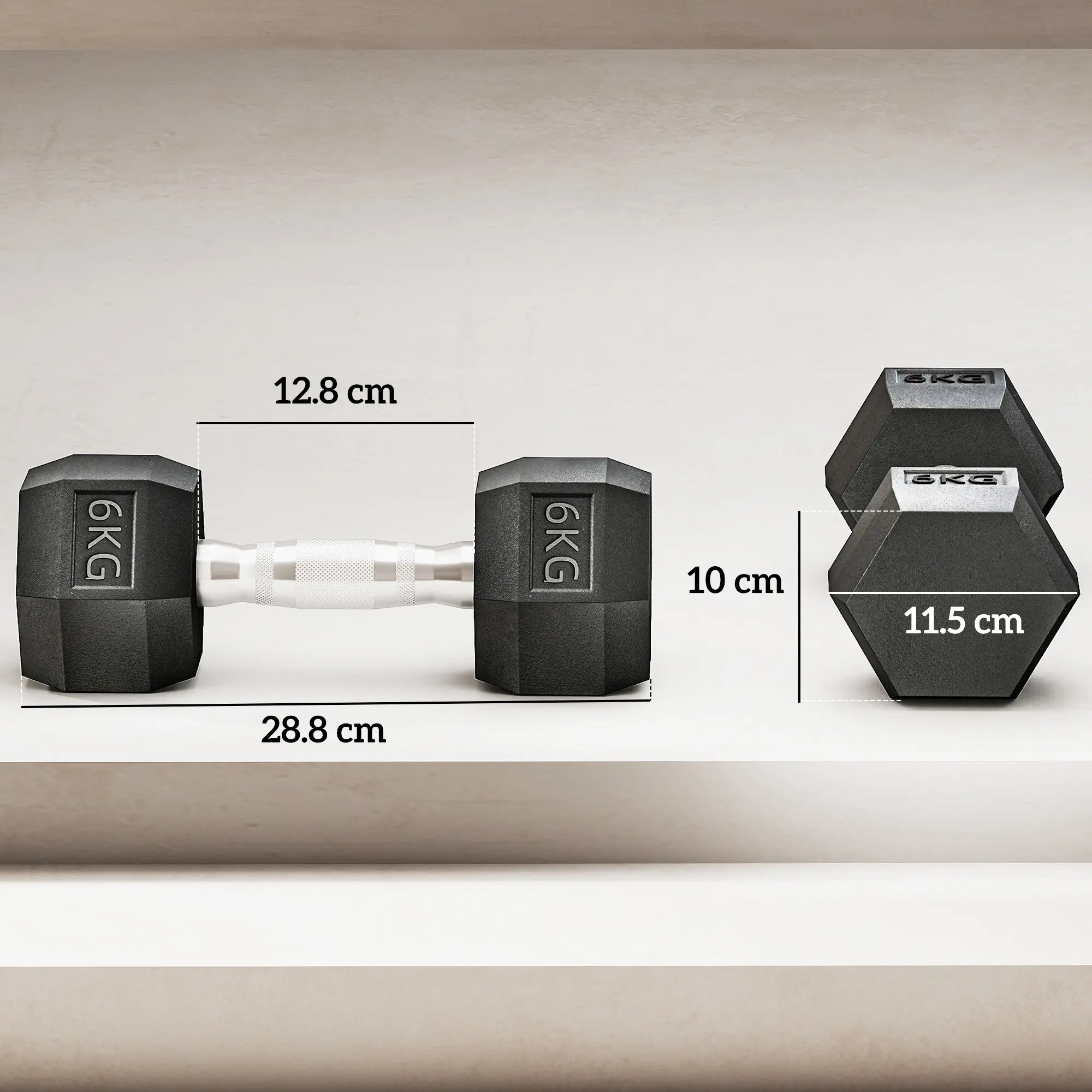 Гантели Homcom A91-017V01 2x6kg (Black) - 5