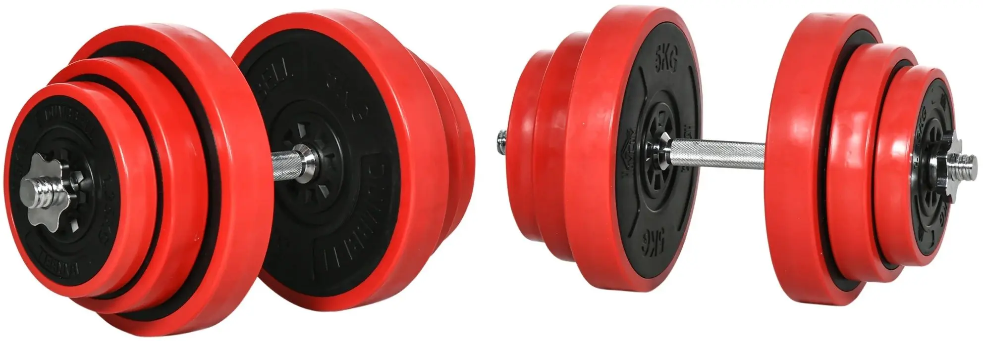 Гантели регулируемые Homcom A91-239V00RD 2x20kg (Red) - 2