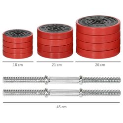 Гантели регулируемые Homcom A91-239V00RD 2x20kg (Red) Thumb
