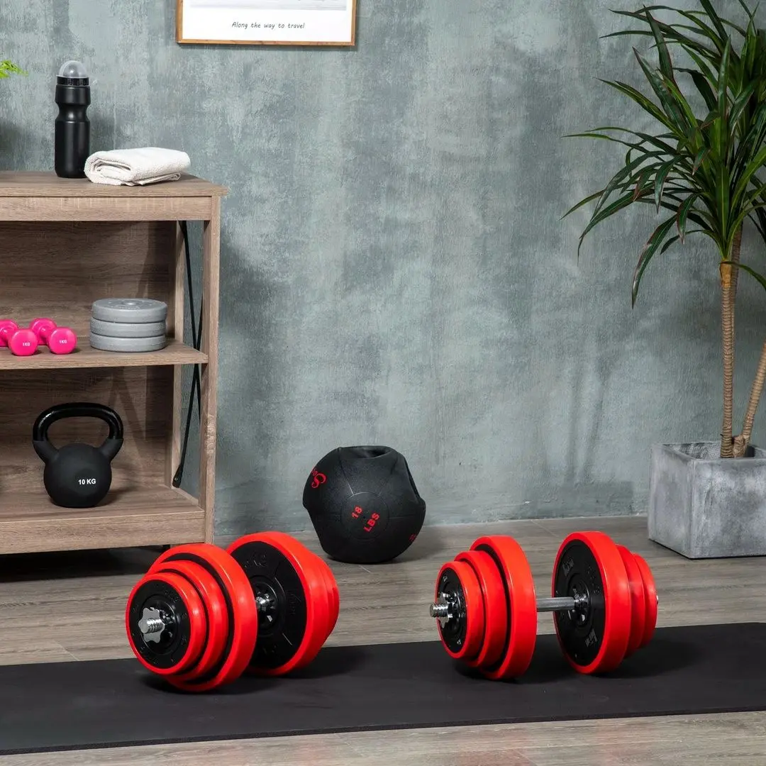 Гантели регулируемые Homcom A91-239V00RD 2x20kg (Red) - 4