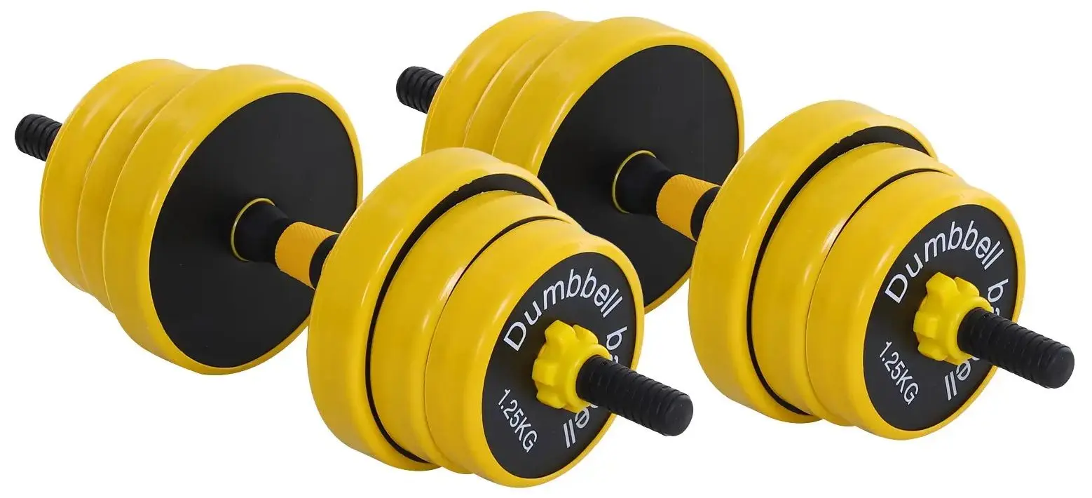 Gantere-haltera 2in1 Homcom A91-088 20kg (Yellow/Black)