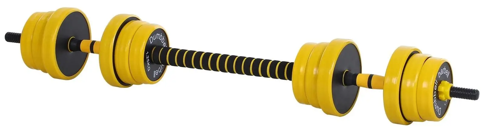 Gantere-haltera 2in1 Homcom A91-088 20kg (Yellow/Black)