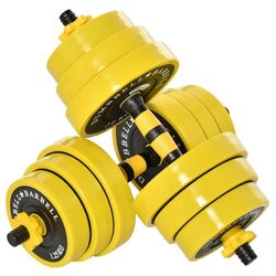 Gantere-haltera 2in1 Homcom A91-088 20kg (Yellow/Black)