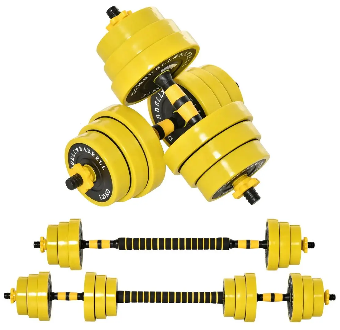 Gantere-haltera 2in1 Homcom A91-088 20kg (Yellow/Black)