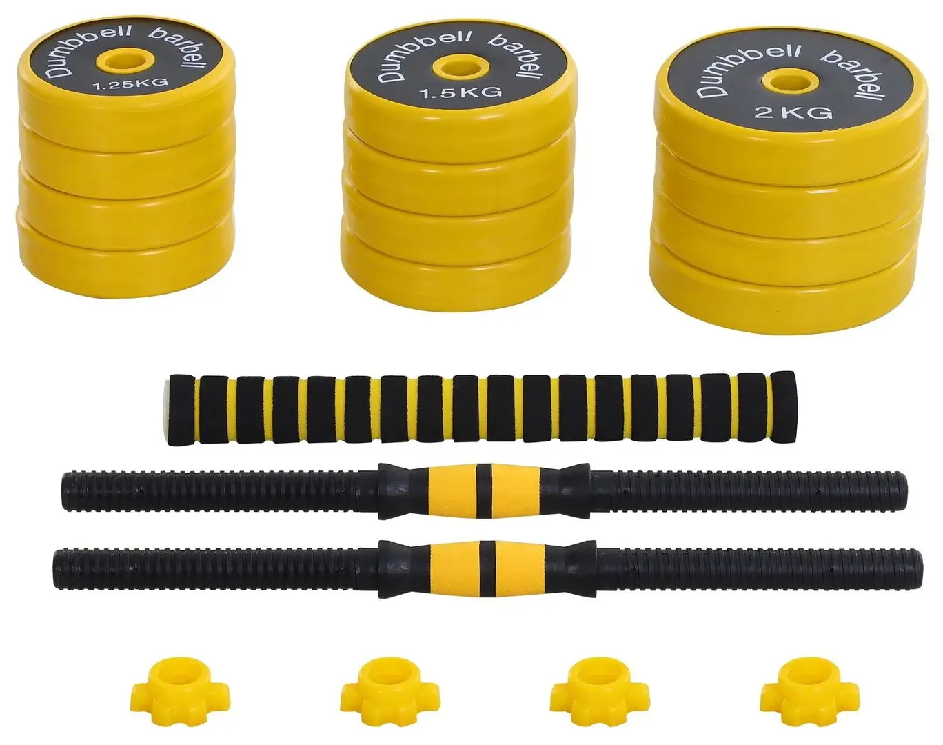 Gantere-haltera 2in1 Homcom A91-088 20kg (Yellow/Black)