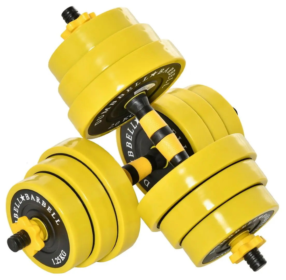 Gantere-haltera 2in1 Homcom A91-088 20kg (Yellow/Black)