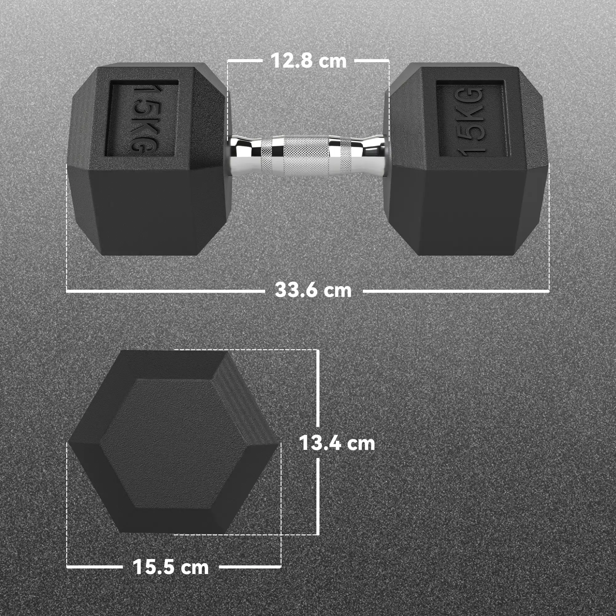 Набор гантелей Homcom 2x15kg A91-021V01BK (Black) - 3