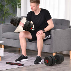 Набор гантелей + штанга Homcom A91-143V02BK 30kg (Black) Thumb