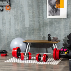 Набор гантели + штанга Homcom A91-237V00RD 65kg (Red/Black) Thumb