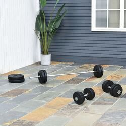 Набор гантели + штанга Homcom B1-0013 55kg (Silver/Black) Thumb