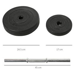 Set gantere reglabile Homcom B1-0127 50kg (Black) Thumb