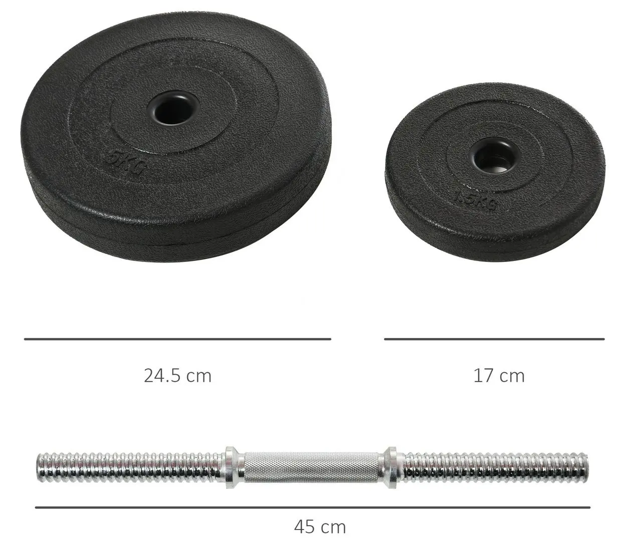 Set gantere reglabile Homcom B1-0127 50kg (Black)