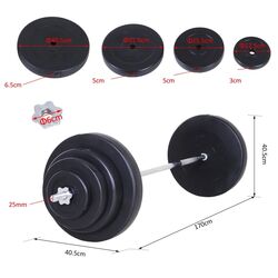 Haltera Homcom A91-074 70kg (Black) Thumb