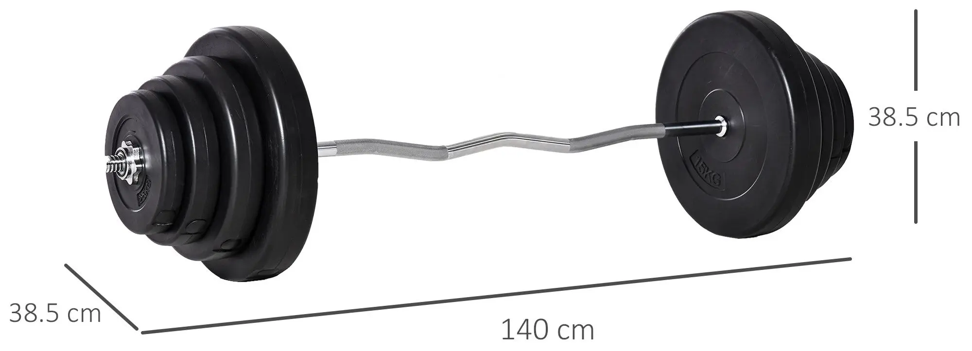 Штанга Homcom A91-138 70kg (Black) - 3