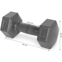 Гантели Modern Home HCD-2-DGY 2x1kg (Black) Thumb