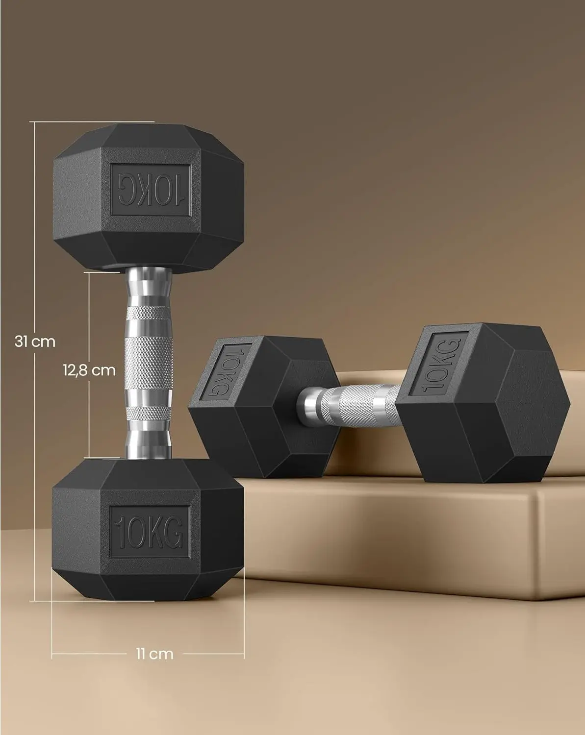 Гантели Songmics SYL010B01 2x10kg (Black) - 2