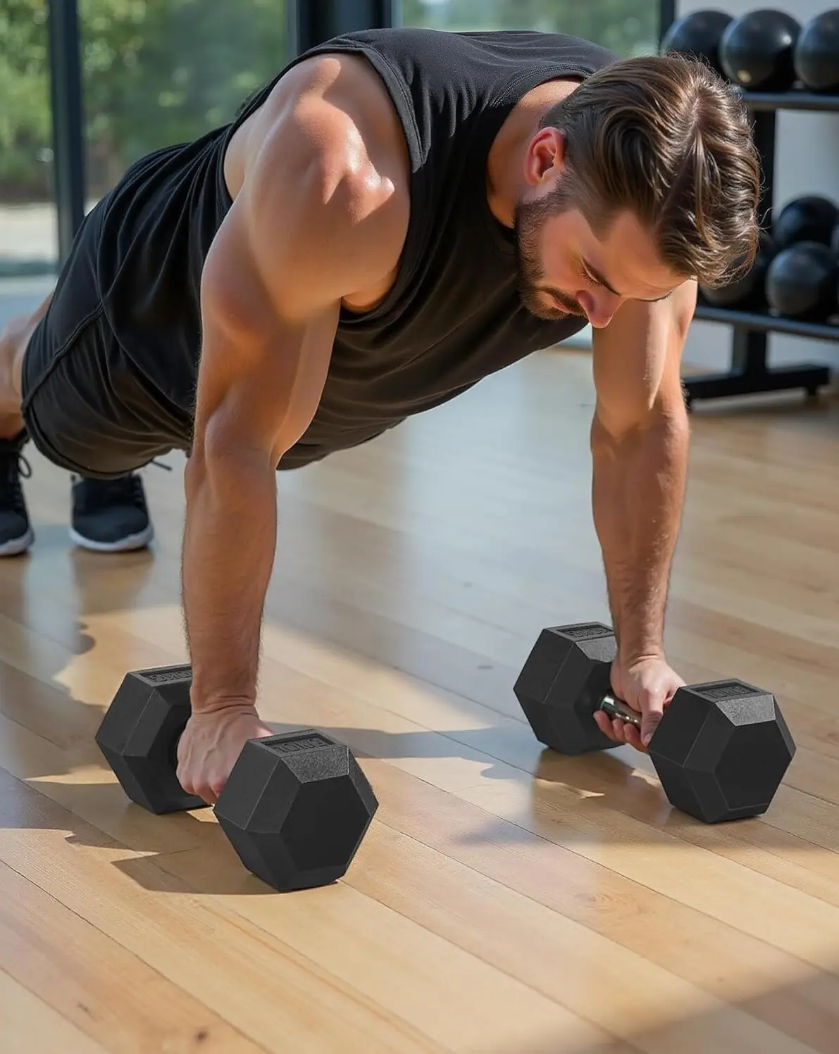 Гантели Songmics SYL010B01 2x10kg (Black) - 4