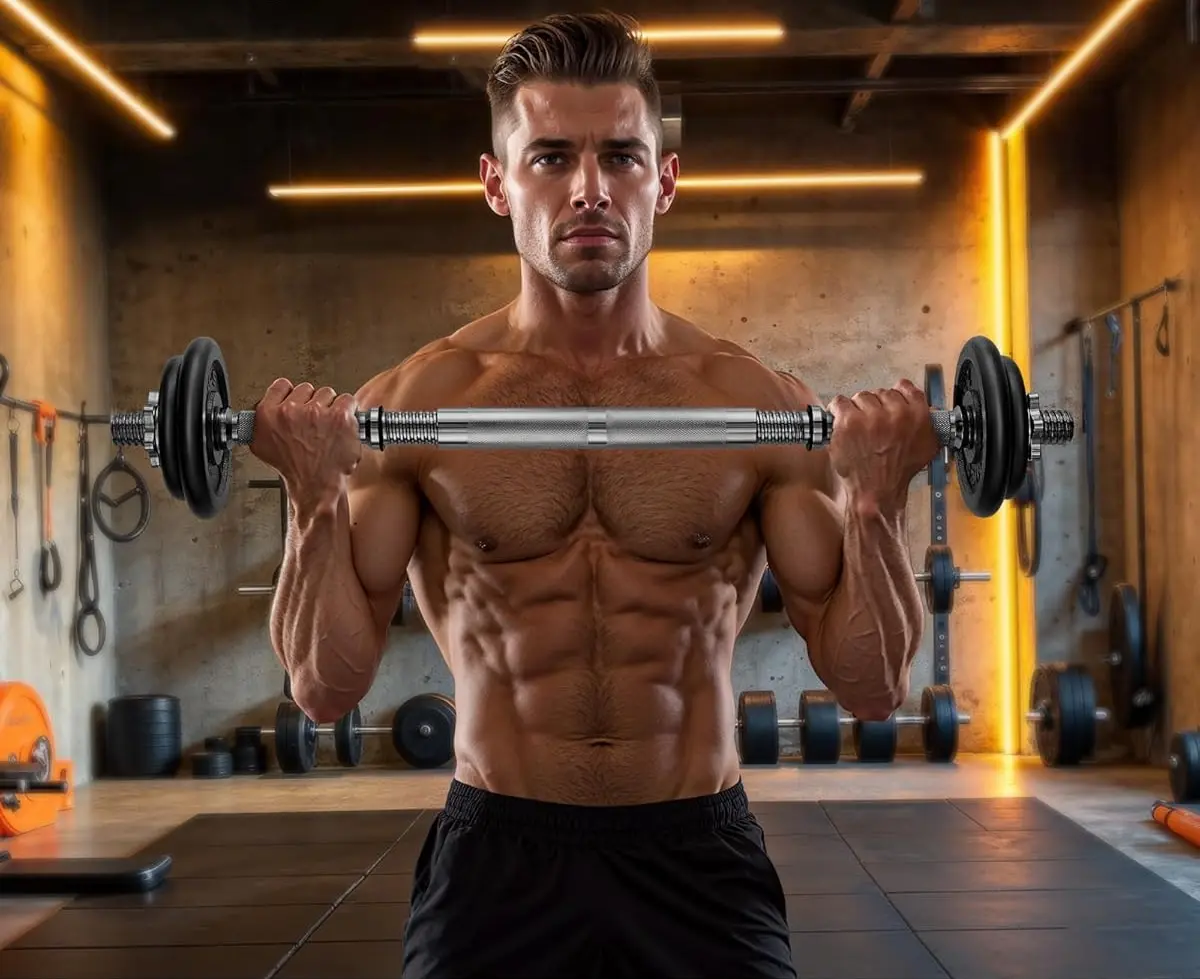 Набор гантели-штанга 2в1 Songmics SYL20LBKV1 20kg (Ink Black) - 3