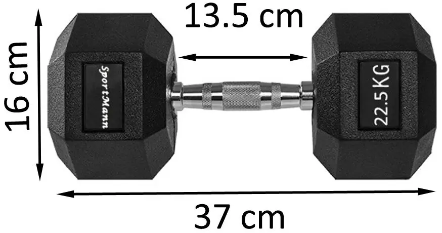 Gantera Sportmann SM1182 22.5kg (Black/Chrome)