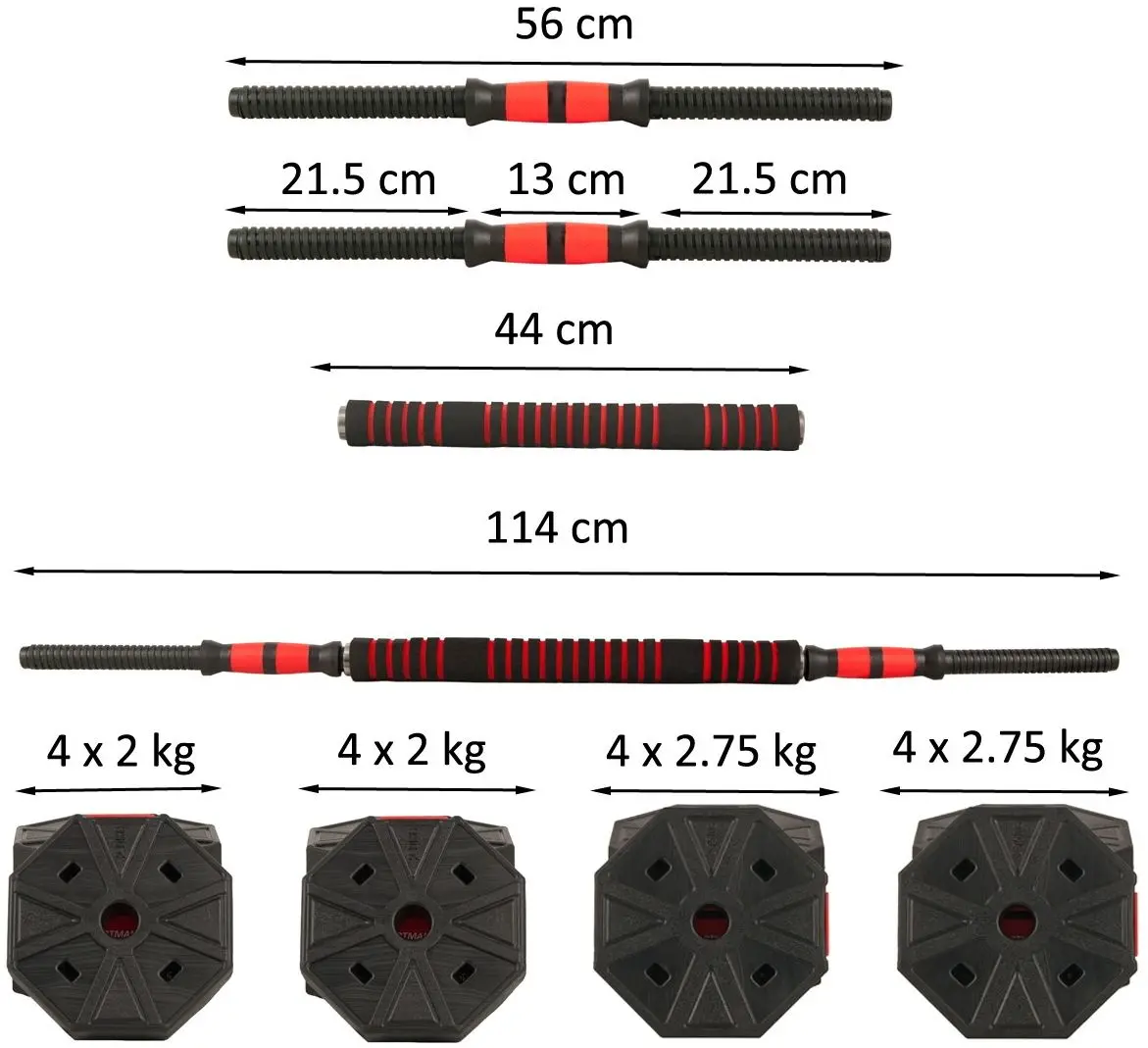 Gantere-haltera 2in1 Sportmann SHG06 40kg