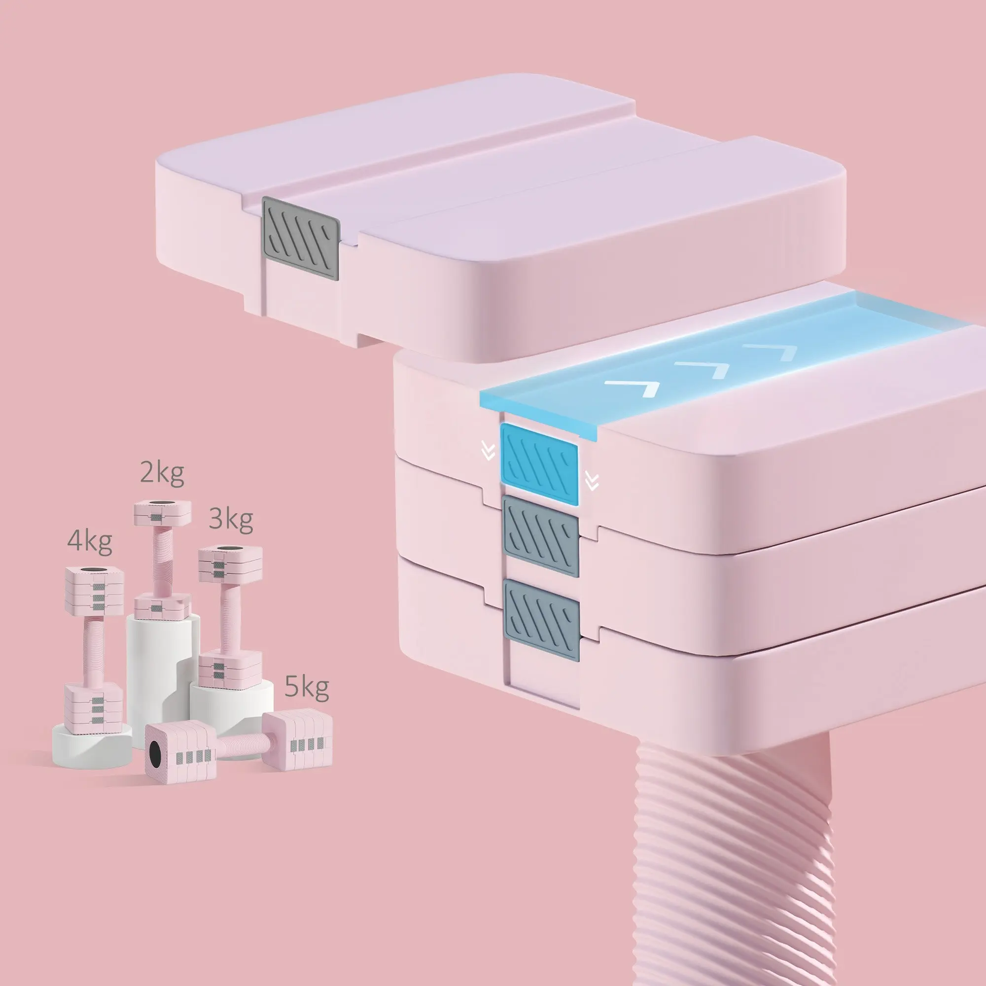 Gantere reglabile SportNow A91-348V00PK 2x5kg (Pink) - 4