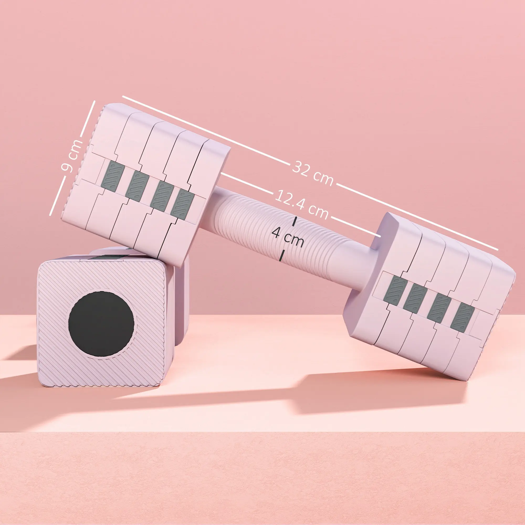 Gantere reglabile SportNow A91-348V00PK 2x5kg (Pink) - 5