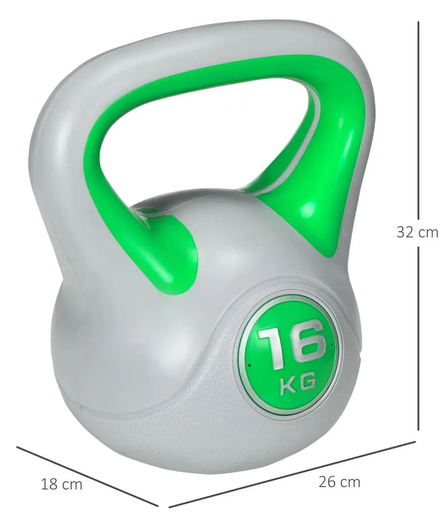 Гиря Sportnow A91-255V07GN 16kg (Grey/Green) - 7