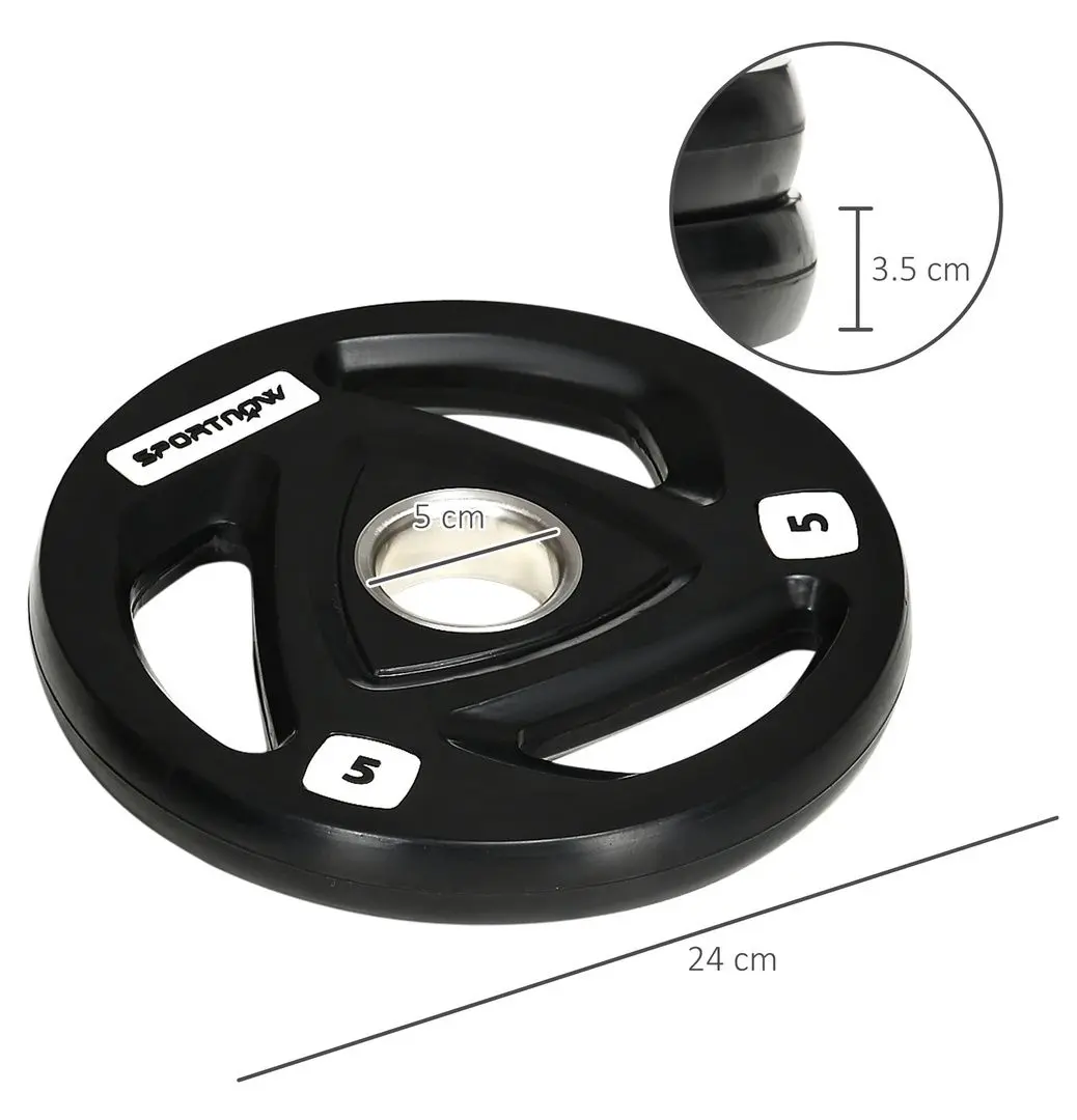 Set discuri Sportnow A91-254V00BK 5kg (Black) - 8