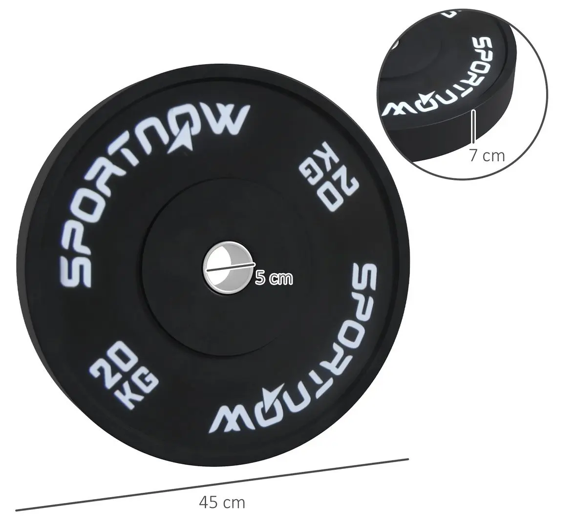 Набор дисков Sportnow A91-310V01BK 20kg (Black) - 7
