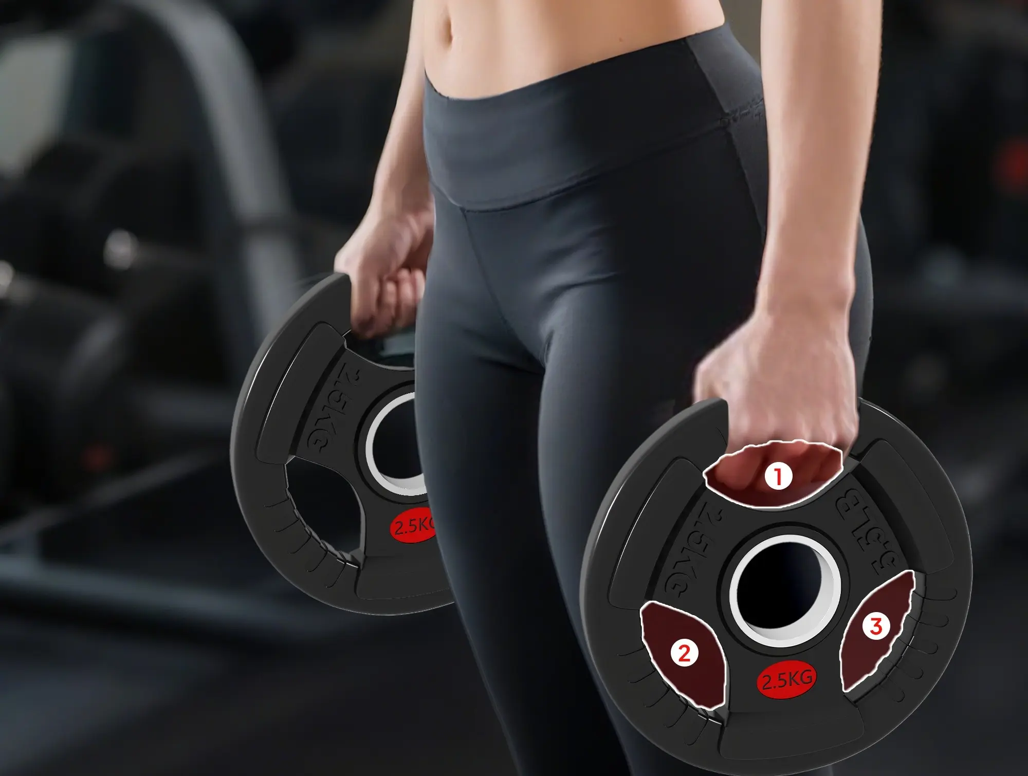 Set discuri Sportnow A91-423V00BK 2x2.5kg (Black) - 4