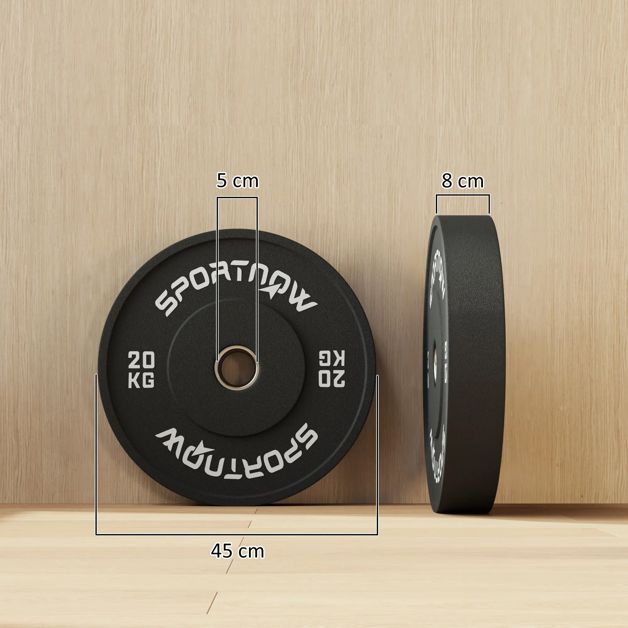 Набор дисков Sportnow A91-423V00BK 2x20kg (Black) - 8
